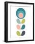 Mid Century Modern Teal Flower I-Anita Nilsson-Framed Art Print