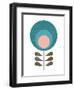 Mid Century Modern Teal Flower I-Anita Nilsson-Framed Art Print