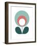 Mid Century Modern Teal Flower III-Anita Nilsson-Framed Art Print