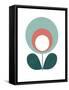 Mid Century Modern Teal Flower III-Anita Nilsson-Framed Stretched Canvas