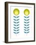 Mid Century Modern Yellow Flowers II-Anita Nilsson-Framed Art Print