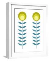 Mid Century Modern Yellow Flowers II-Anita Nilsson-Framed Art Print