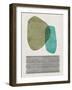 Mid Century Olive and Turquoise Study-Eline Isaksen-Framed Art Print