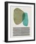 Mid Century Olive and Turquoise Study-Eline Isaksen-Framed Art Print