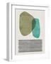 Mid Century Olive and Turquoise Study-Eline Isaksen-Framed Art Print