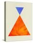 Mid Century Orange and Blue Triangles-Eline Isaksen-Stretched Canvas