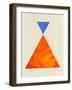 Mid Century Orange and Blue Triangles-Eline Isaksen-Framed Art Print