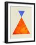 Mid Century Orange and Blue Triangles-Eline Isaksen-Framed Art Print