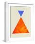 Mid Century Orange and Blue Triangles-Eline Isaksen-Framed Art Print