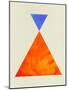 Mid Century Orange and Blue Triangles-Eline Isaksen-Mounted Art Print