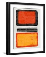 Mid Century Orange and Yellow Study-Eline Isaksen-Framed Art Print