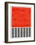 Mid Century Orange Red Study-Eline Isaksen-Framed Art Print