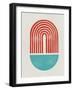 Mid Century Persian Red and Teal-Eline Isaksen-Framed Art Print