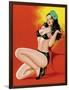 Mid-Century Pin-Ups - Beauty Magazine - Hot in Black-Peter Driben-Framed Art Print