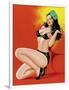 Mid-Century Pin-Ups - Beauty Magazine - Hot in Black-Peter Driben-Framed Art Print