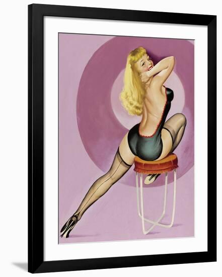 Mid-Century Pin-Ups - Beauty Parade Magazine - Oh! Purple-Peter Driben-Framed Art Print