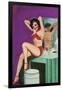 Mid-Century Pin-Ups - Bedtime Stories-Peter Driben-Framed Art Print