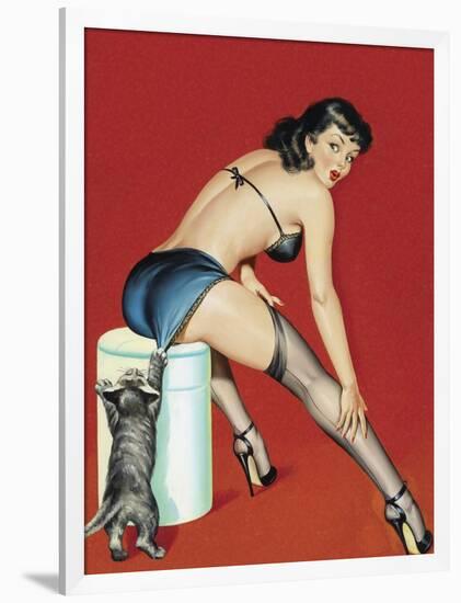 Mid-Century Pin-Ups - Flirt Magazine - Playful Pussy-Peter Driben-Framed Art Print