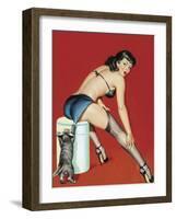 Mid-Century Pin-Ups - Flirt Magazine - Playful Pussy-Peter Driben-Framed Art Print