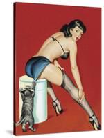 Mid-Century Pin-Ups - Flirt Magazine - Playful Pussy-Peter Driben-Stretched Canvas