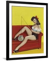 Mid-Century Pin-Ups - Joker Magazine - Fishin n funny-Peter Driben-Framed Art Print