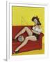 Mid-Century Pin-Ups - Joker Magazine - Fishin n funny-Peter Driben-Framed Art Print