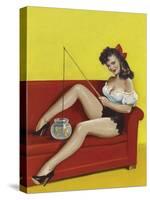 Mid-Century Pin-Ups - Joker Magazine - Fishin n funny-Peter Driben-Stretched Canvas