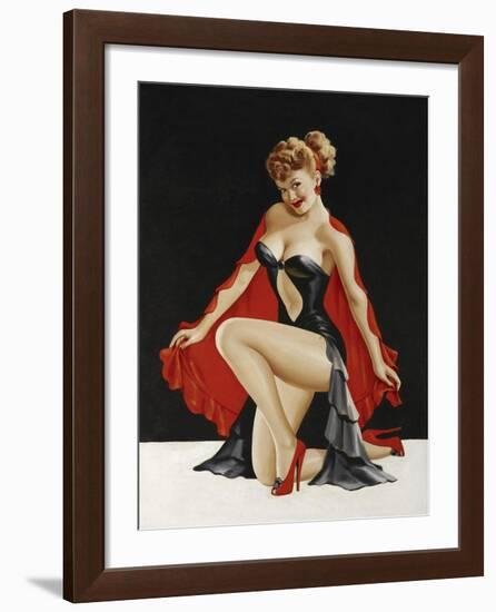 Mid-Century Pin-Ups - Magazine Cover - Little Red Cape-Peter Driben-Framed Art Print