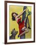 Mid-Century Pin-Ups - Moo - Up a tree-Peter Driben-Framed Art Print