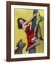 Mid-Century Pin-Ups - Moo - Up a tree-Peter Driben-Framed Art Print