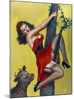 Mid-Century Pin-Ups - Moo - Up a tree-Peter Driben-Mounted Art Print