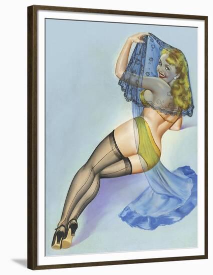 Mid-Century Pin-Ups - The Veil-Peter Driben-Framed Art Print