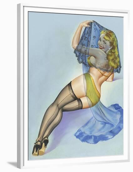 Mid-Century Pin-Ups - The Veil-Peter Driben-Framed Art Print