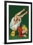 Mid-Century Pin-Ups - Titter Magazine - Cheerleader-Peter Driben-Framed Art Print