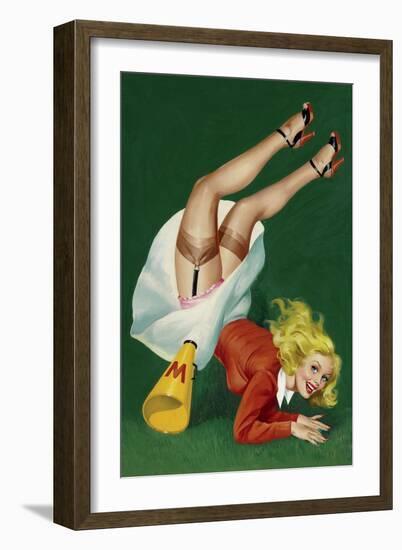 Mid-Century Pin-Ups - Titter Magazine - Cheerleader-Peter Driben-Framed Art Print