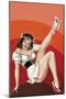 Mid-Century Pin-Ups - Titter Magazine - Winking Brunette-Peter Driben-Mounted Art Print