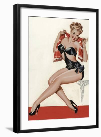 Mid-Century Pin-Ups - Wink Magazine - Silk Stockings & High Heels-Peter Driben-Framed Art Print