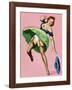 Mid-Century Pin-Ups - Wink Magazine - Strong Wind-Peter Driben-Framed Art Print