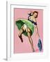 Mid-Century Pin-Ups - Wink Magazine - Strong Wind-Peter Driben-Framed Art Print