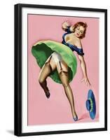 Mid-Century Pin-Ups - Wink Magazine - Strong Wind-Peter Driben-Framed Art Print