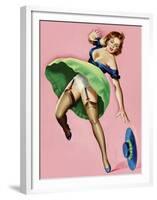 Mid-Century Pin-Ups - Wink Magazine - Strong Wind-Peter Driben-Framed Art Print