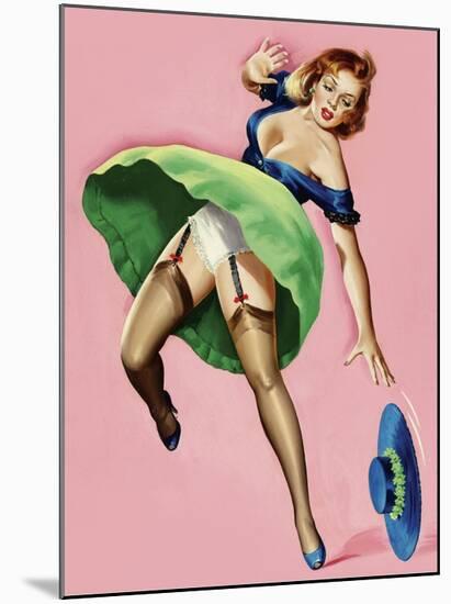 Mid-Century Pin-Ups - Wink Magazine - Strong Wind-Peter Driben-Mounted Art Print