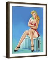 Mid-Century Pin-Ups - Wink Magazine - Warm Thoughts-Peter Driben-Framed Art Print