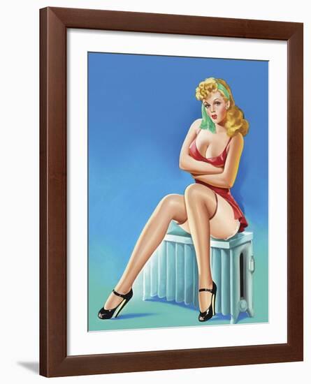 Mid-Century Pin-Ups - Wink Magazine - Warm Thoughts-Peter Driben-Framed Art Print