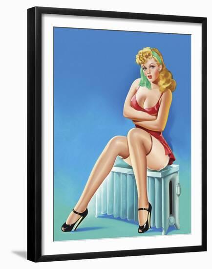 Mid-Century Pin-Ups - Wink Magazine - Warm Thoughts-Peter Driben-Framed Art Print