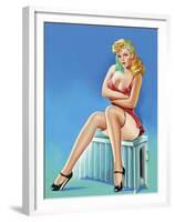 Mid-Century Pin-Ups - Wink Magazine - Warm Thoughts-Peter Driben-Framed Art Print