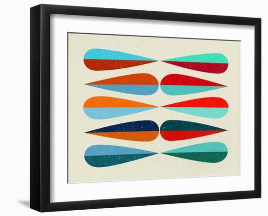 Mid Century Shapes III-Eline Isaksen-Framed Art Print