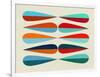 Mid Century Shapes III-Eline Isaksen-Framed Art Print