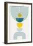 Mid Century Teal Yellow 1-Urban Epiphany-Framed Art Print