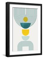 Mid Century Teal Yellow 1-Urban Epiphany-Framed Art Print